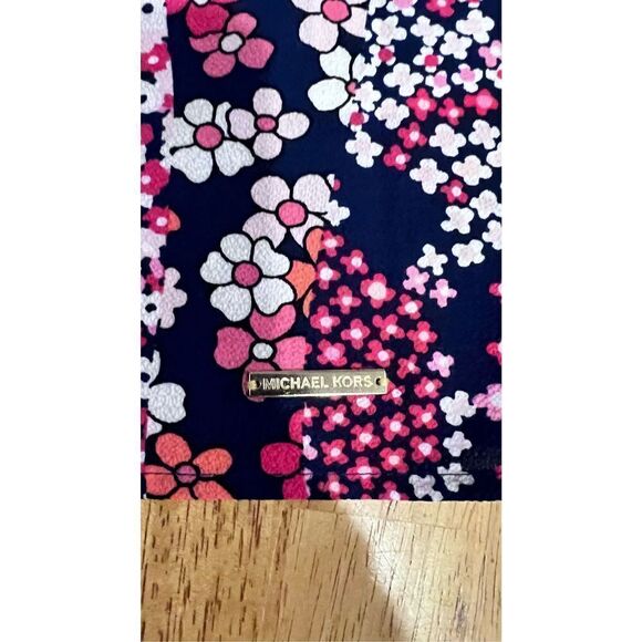 MICHAEL KORS FLORAL SPLIT SLEEVE TOP WOMENS SIZE L - Picture 5 of 11